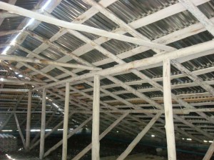 Vanadzor VHS inside the roof with new wooden planks 